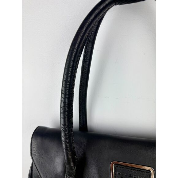Wilsons genuine leather shoulder satchel, doctor bag, black, vtg - Picture 11 of 12